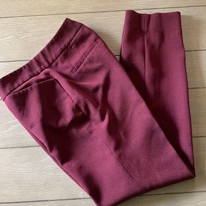 Women Red Slim Straight Leg